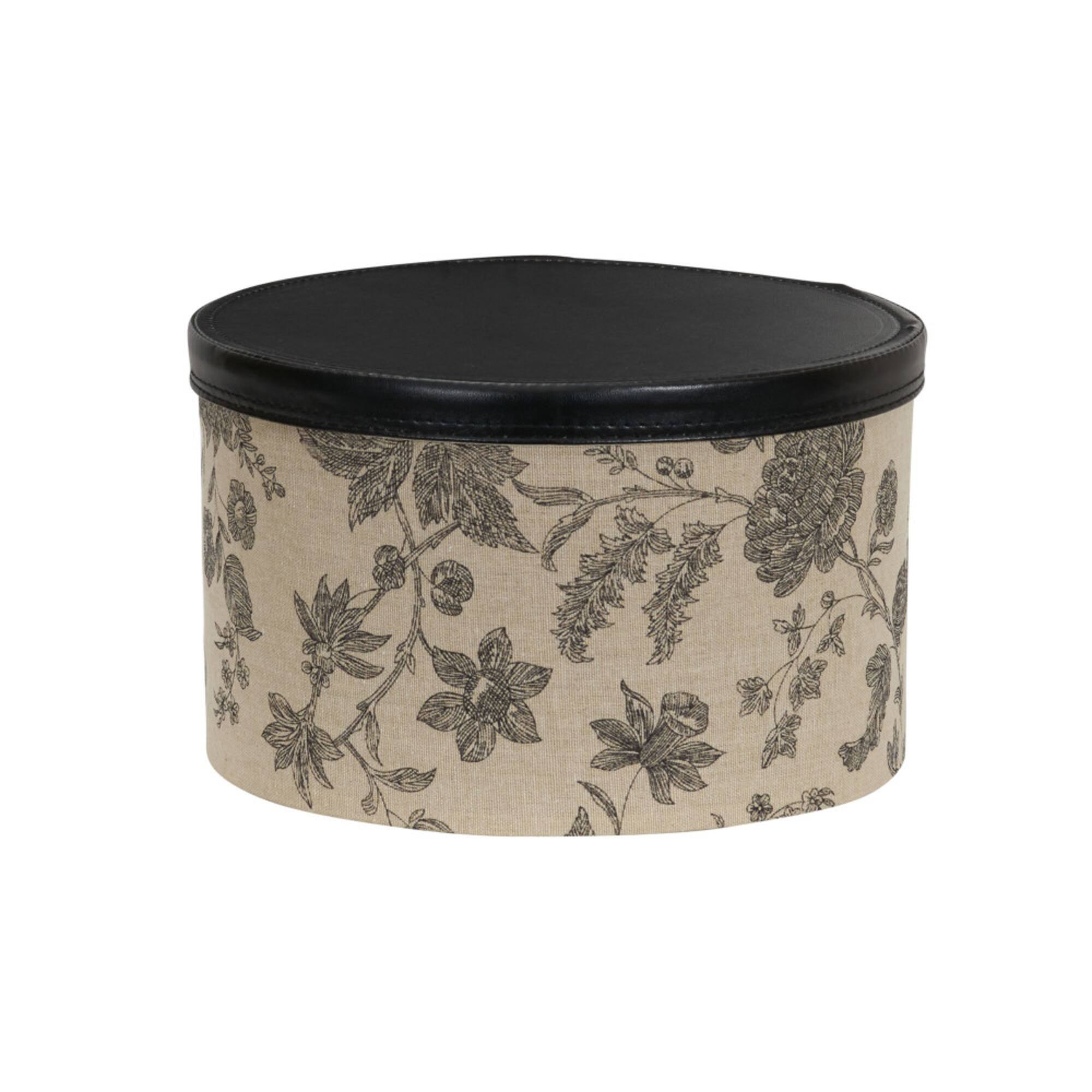 Household Essentials Round Hat Boxes with Lids (Floral)